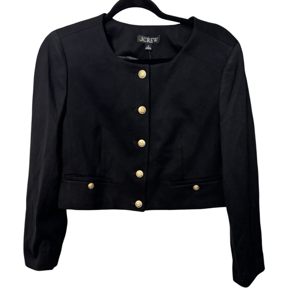 NWT J. Crew Women's Black Cropped Blazer in Size 10 - Picture 2 of 4
